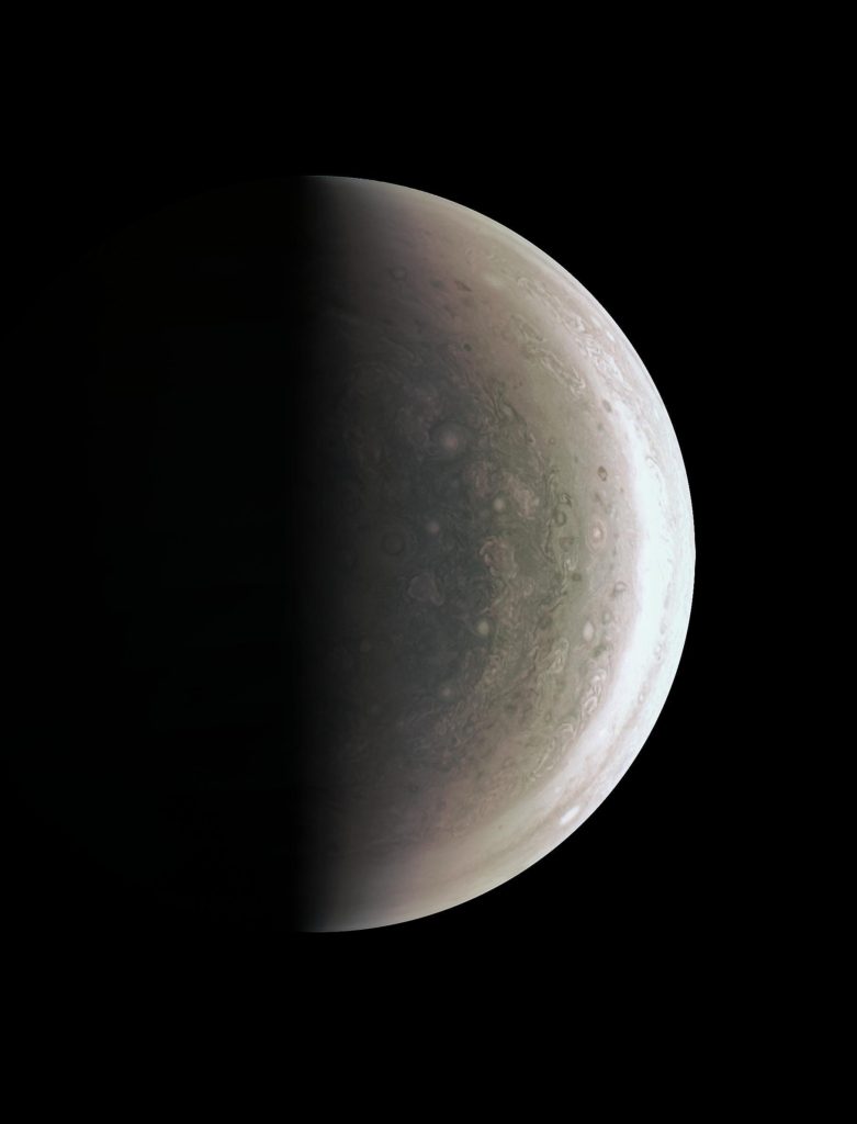 Jupiter from "below" | Photo: NASA / JPL / SwRI / MSSS , CC0 (Public Domain)